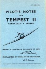 49356 - Air Ministry,  - Pilot's Notes: Hawker Tempest II Centaurus V Engine